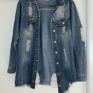 HYFVE Blue Distressed Jean Jacket